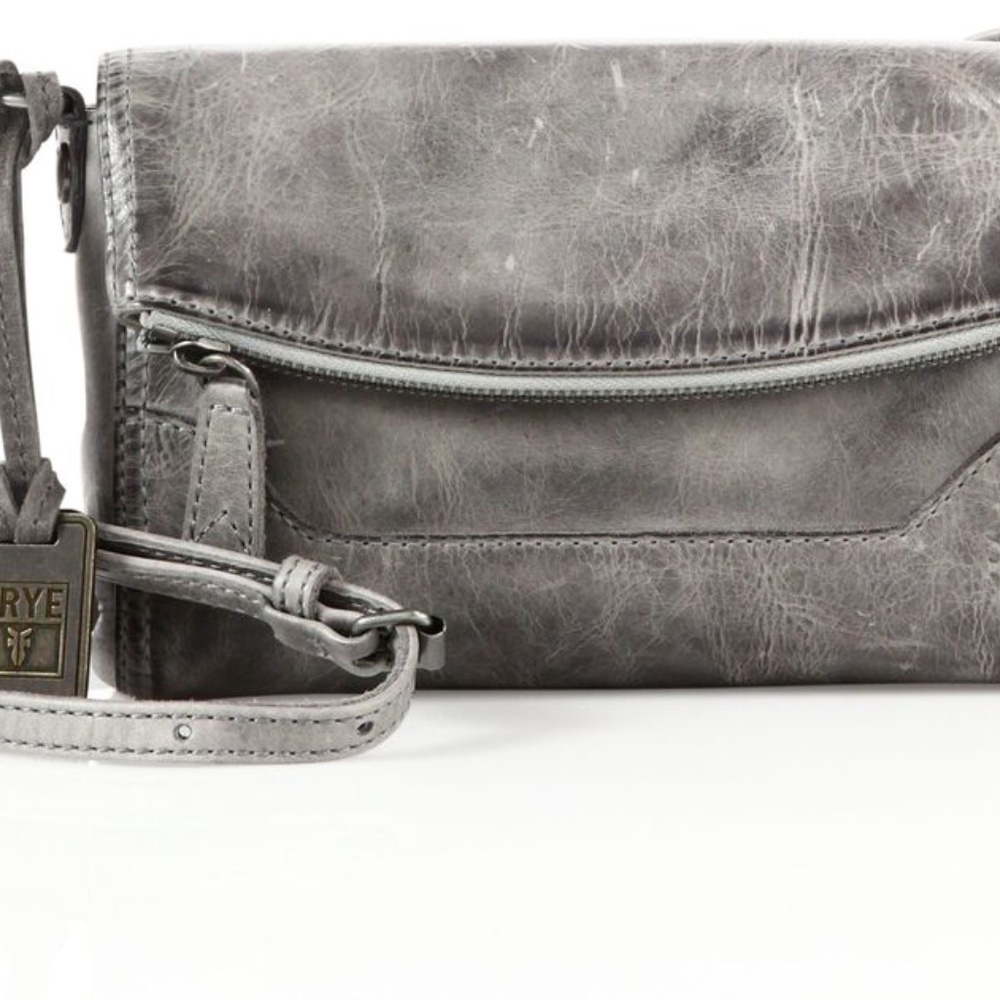 Frye Melissa Foldover Crossbody In Ice Grey